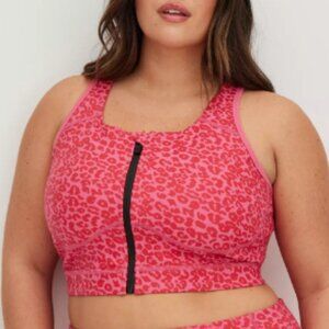 Torrid Low-Impact Wireless Zip-Front Active Sports Bra Sz 3X NWT